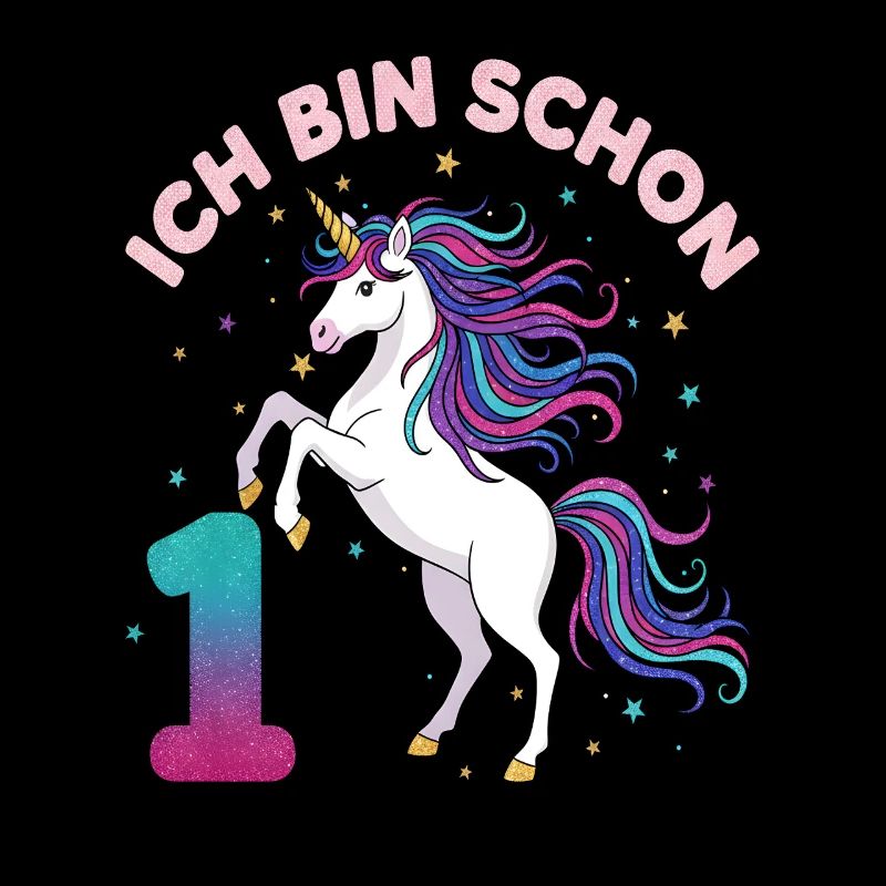 1. Geburtstag Einhorn Mädchen Ich bin schon 1
