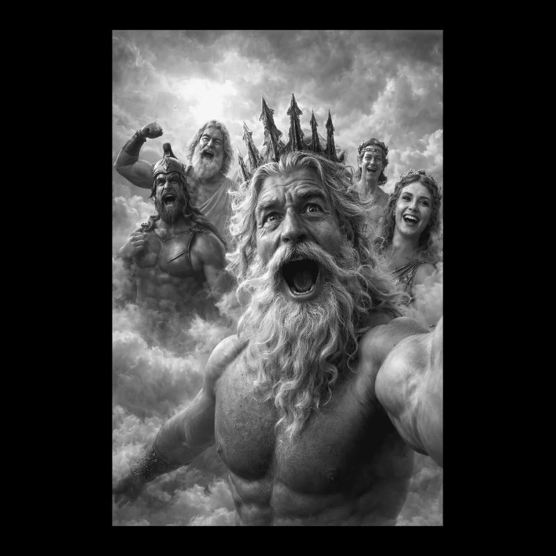 Poseidon-Selfie mit den Göttern