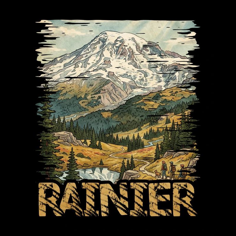 Alpine Rainier Wanderer Mountain Landscape
