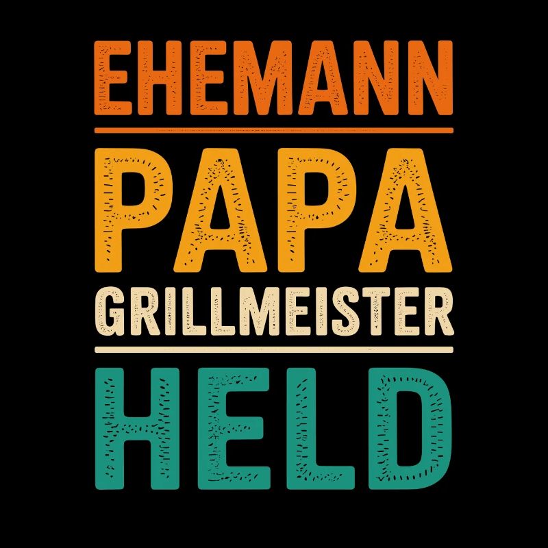 Ehemann Papa Grillmeister Held Vater Retro BBQ