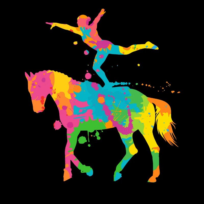 Cavalier Cheval Coloré Volti