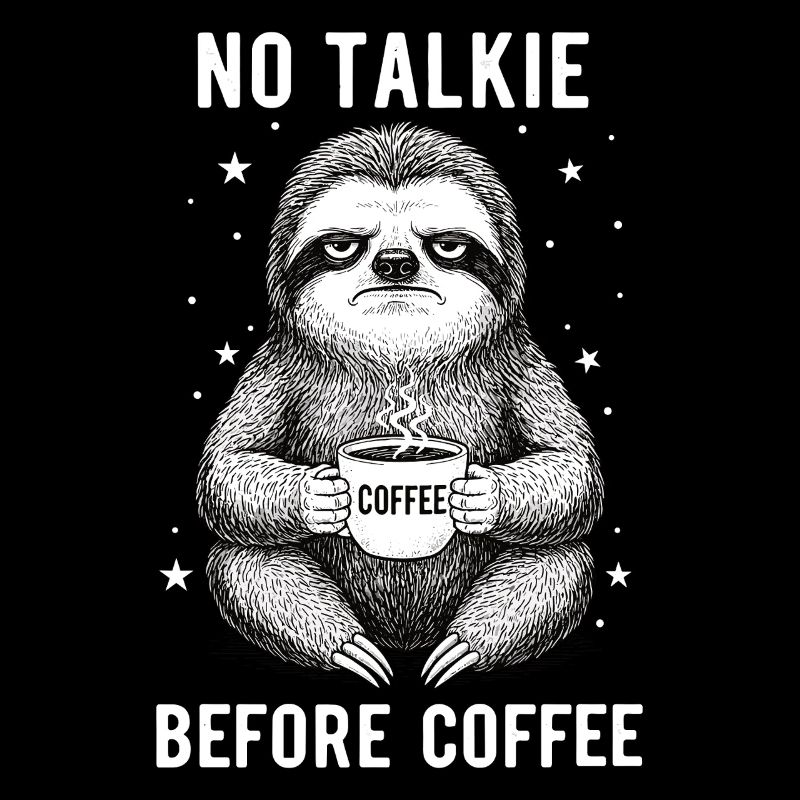 Pas de conversation devant le paresseux amateur de café