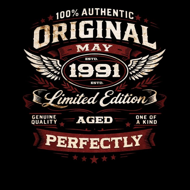 35. Geburtstag Geschenk Mann Original Mai 1991