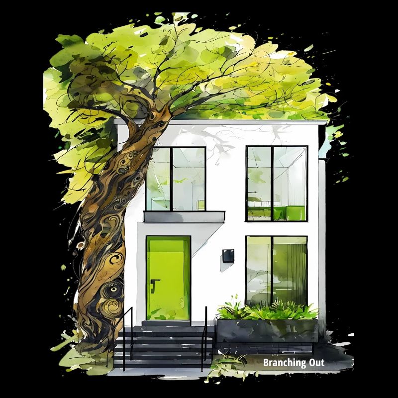 Branching Out - Modern Eco Architecture Sketch