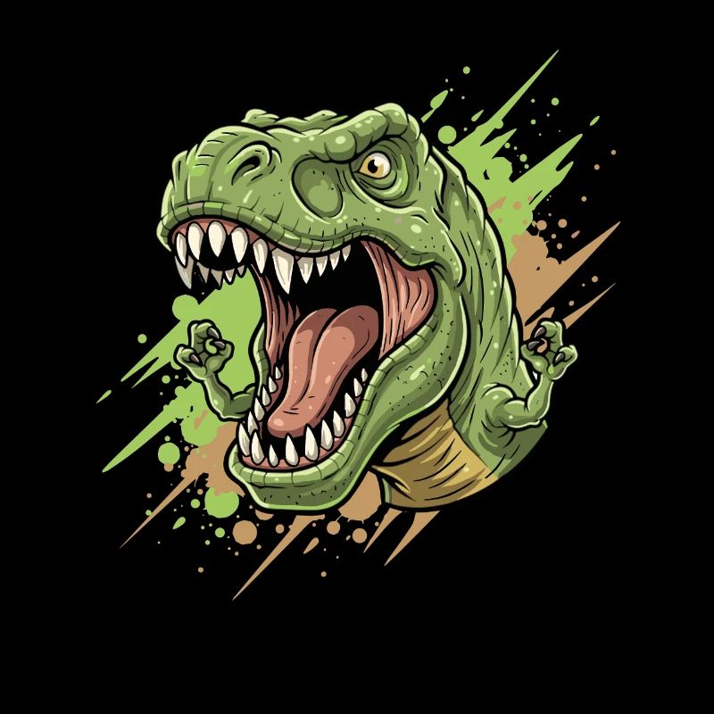Wütender T Rex mit Farbschwall