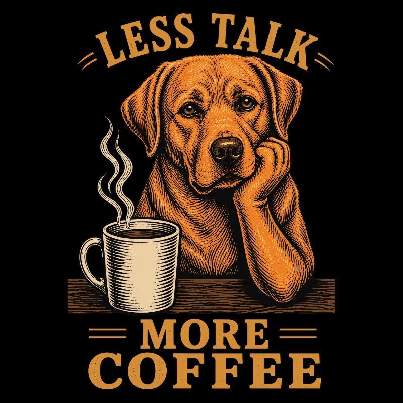 Moins de Parler Plus de Café Chemise Kaffee Labrador