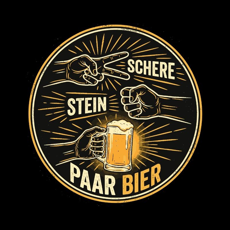 Schere Stein Bier German Beer Drinking Game 