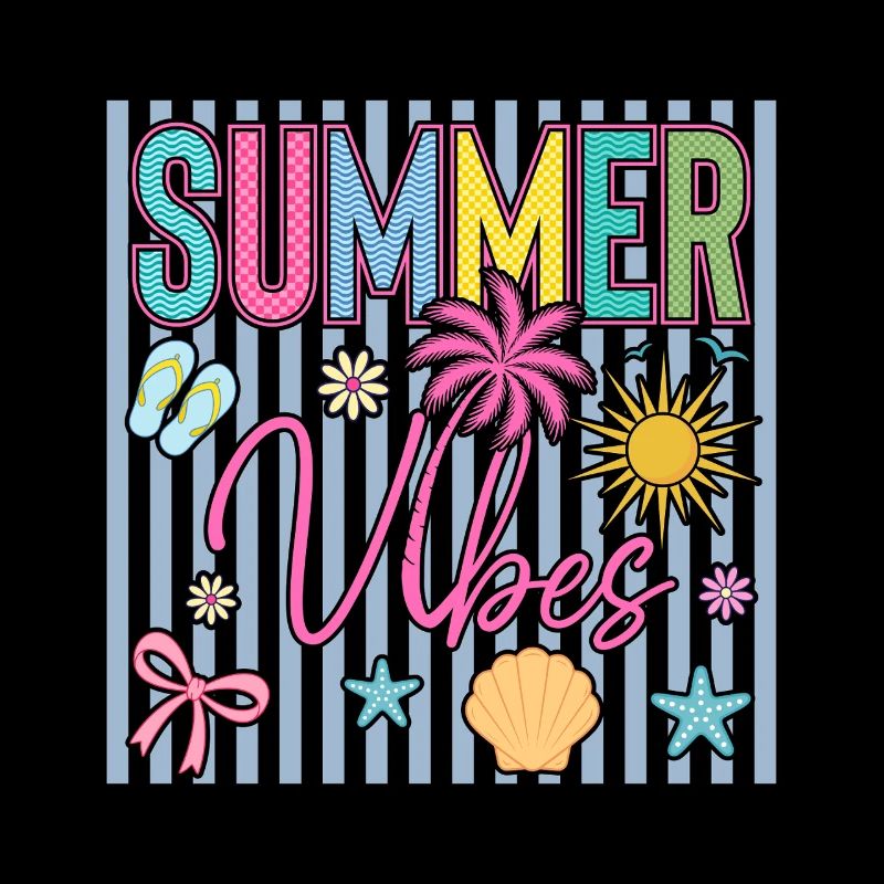 Summer Vibes Palm Trees Beach Holiday Gift