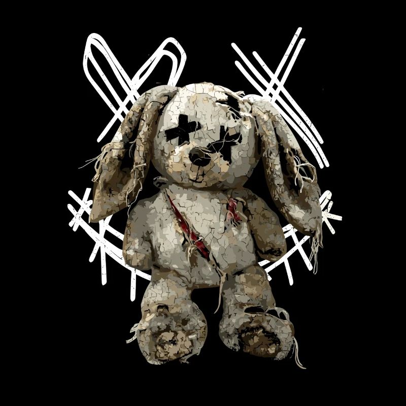Creepy Voodoo Bunny Dark Art Gothic