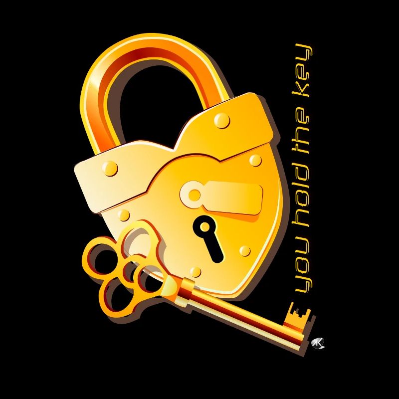 Cadenas en forme de cœur et clé