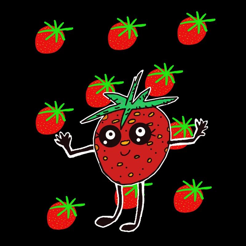 Erdbeere Erdbeeren Obst Kawaii Frucht