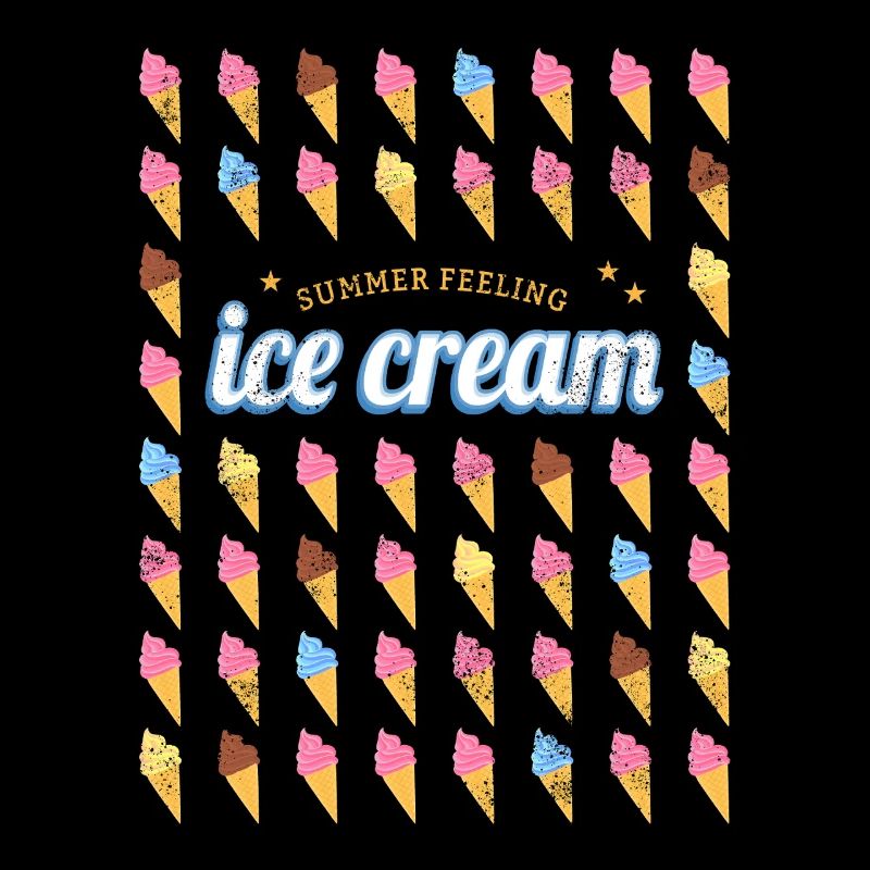 Eis im Hörnchen Vintage Waffel Eiscreme Design