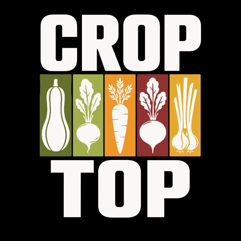 Vegetable Icons Crop Top Design