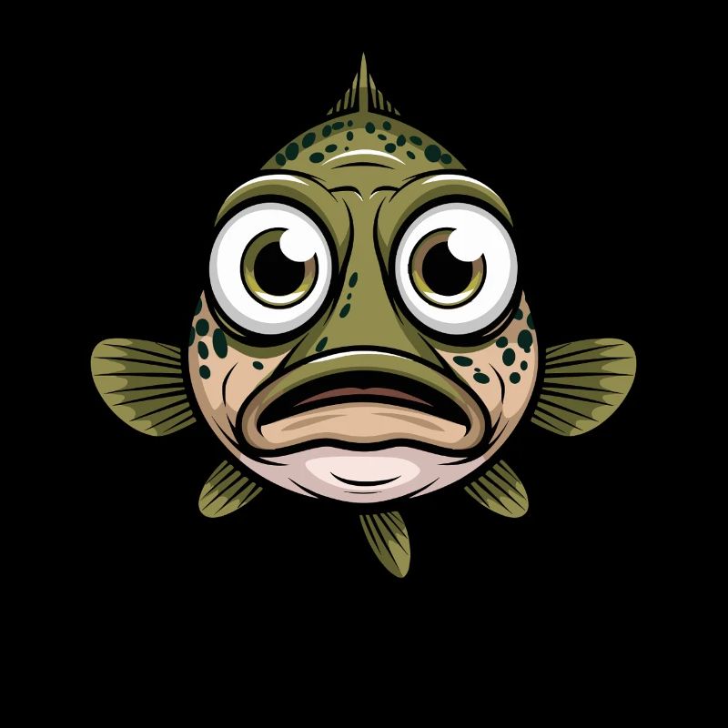 Funny Fish With Big Eyes Cartoon Fish