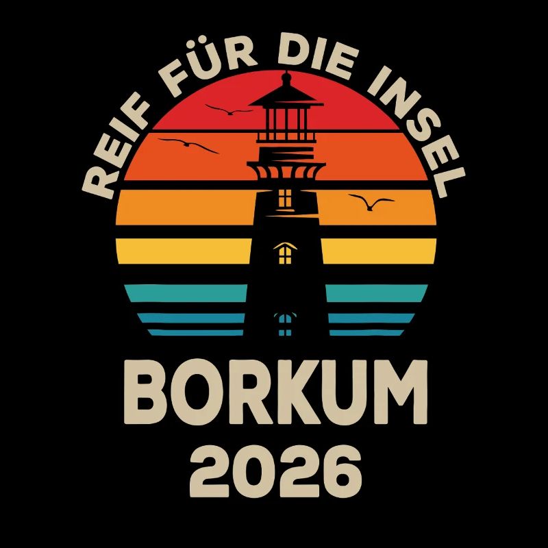 Borkum Insel Retro Sunset 2026
