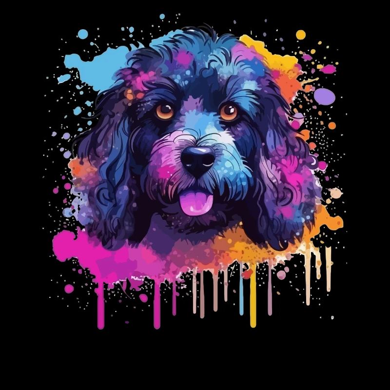 Pudel Splash Art Dog Bunt