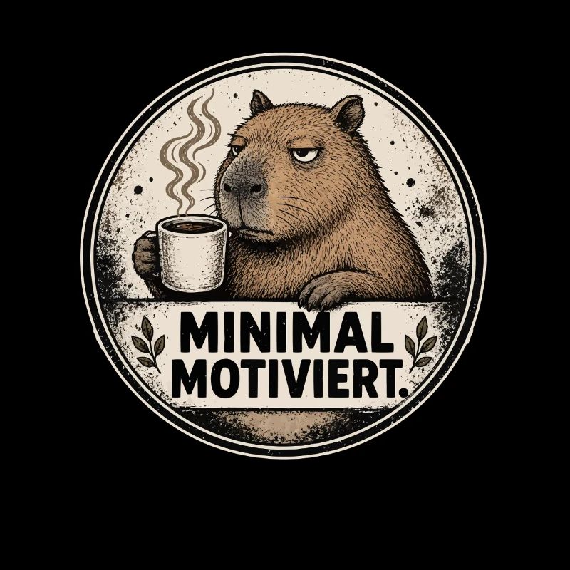 Minimal Motiviert Biber mit Kaffee