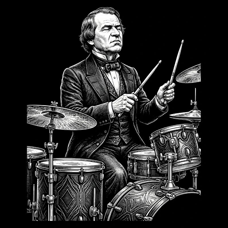 Andrew Johnson plays drums