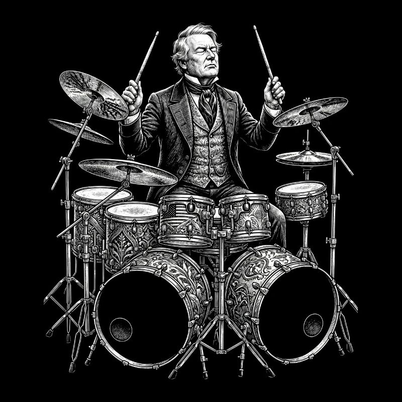 Millard Fillmore plays drums
