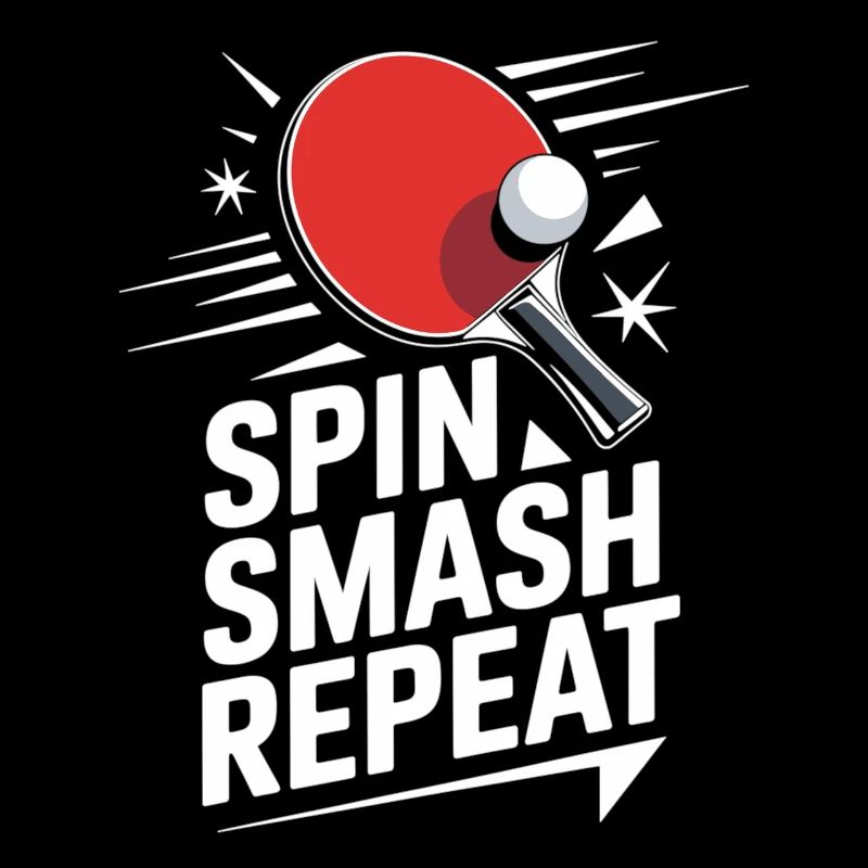 Ping Pong Shirt mit Schläger – Spin Smash Repeat