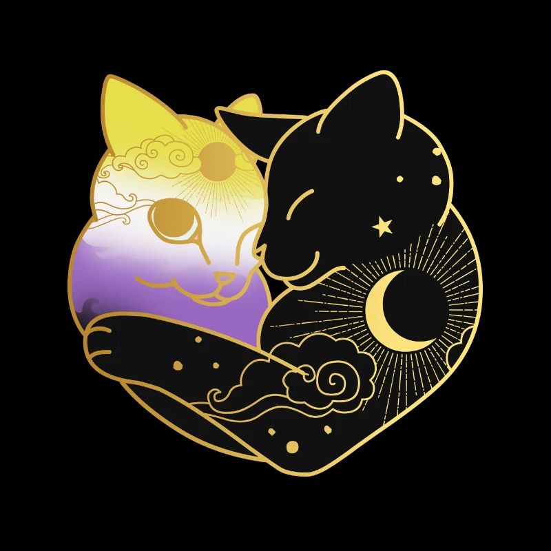 Chat non binaire Celestial Heart Pride Drapeau LGBT