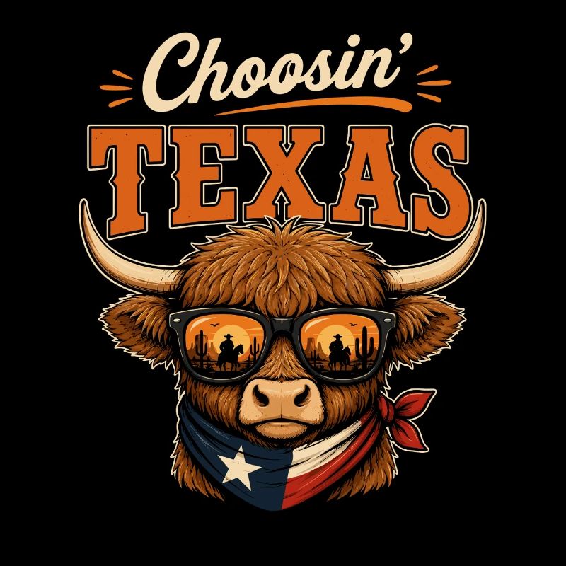 Choosin' Texas Bison with Sunglasses