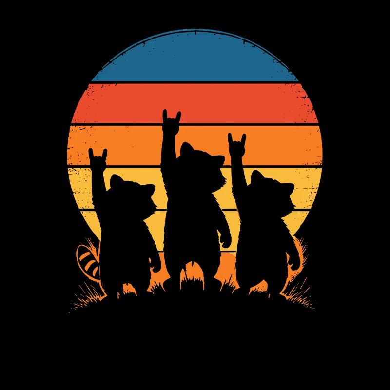 Sunset-Hunde Silhouette Punk