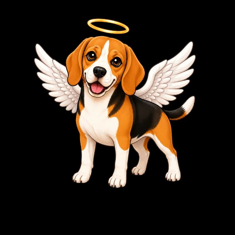 Beagle Angel Wings Halo Keepsake