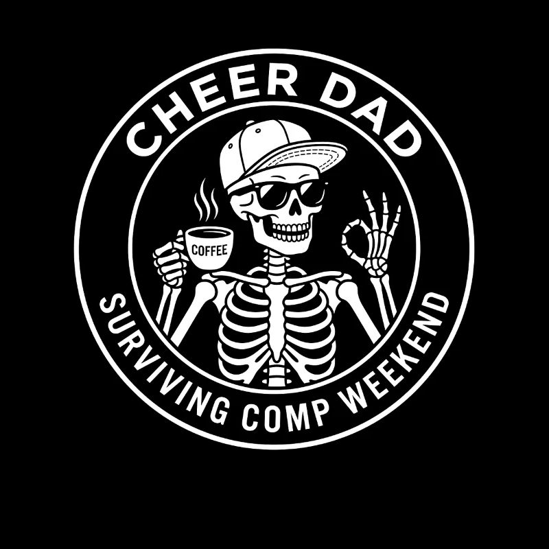 Cheer Dad überlebt das Comp Weekend Skeleton Coffee