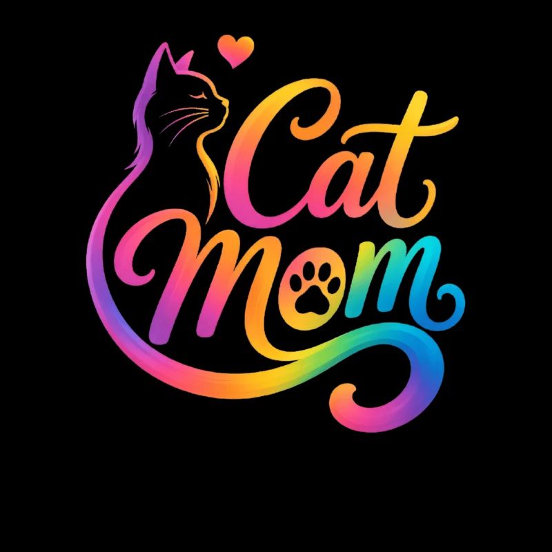 Maman chat, Maman chat, motif coloré de chat