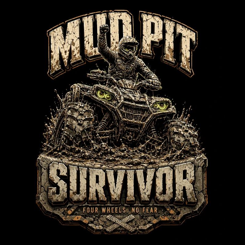 ATV Quad Fahren Quadfahrer Mud Pit Survivor