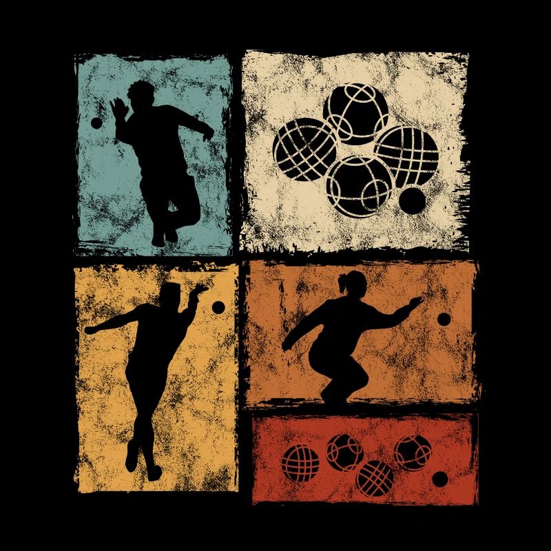 Graphique des joueurs de bocce et de pétanque