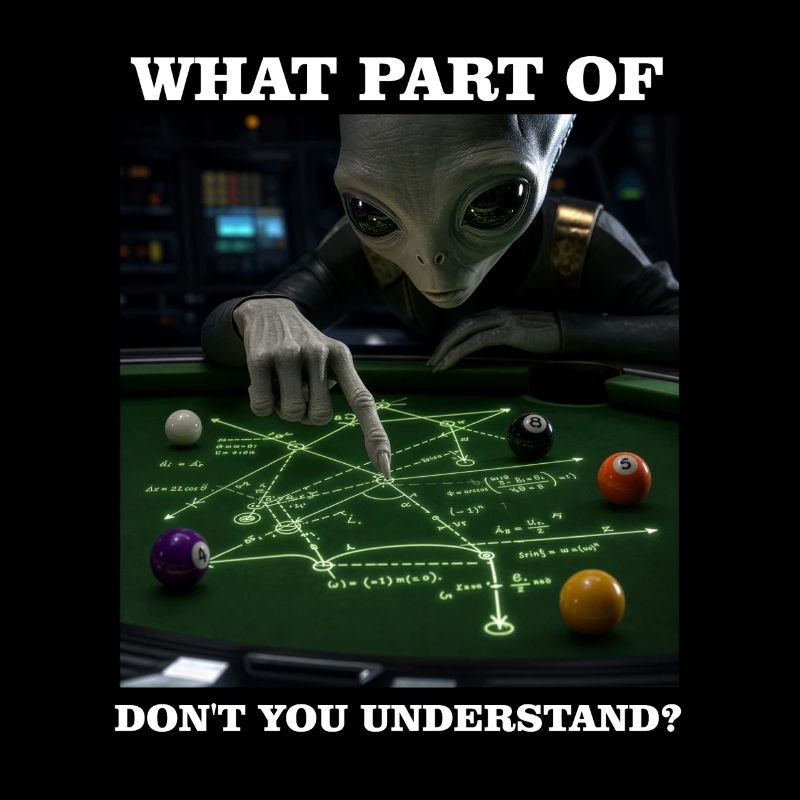 Billiards Physics Alien Nerd Pool Player