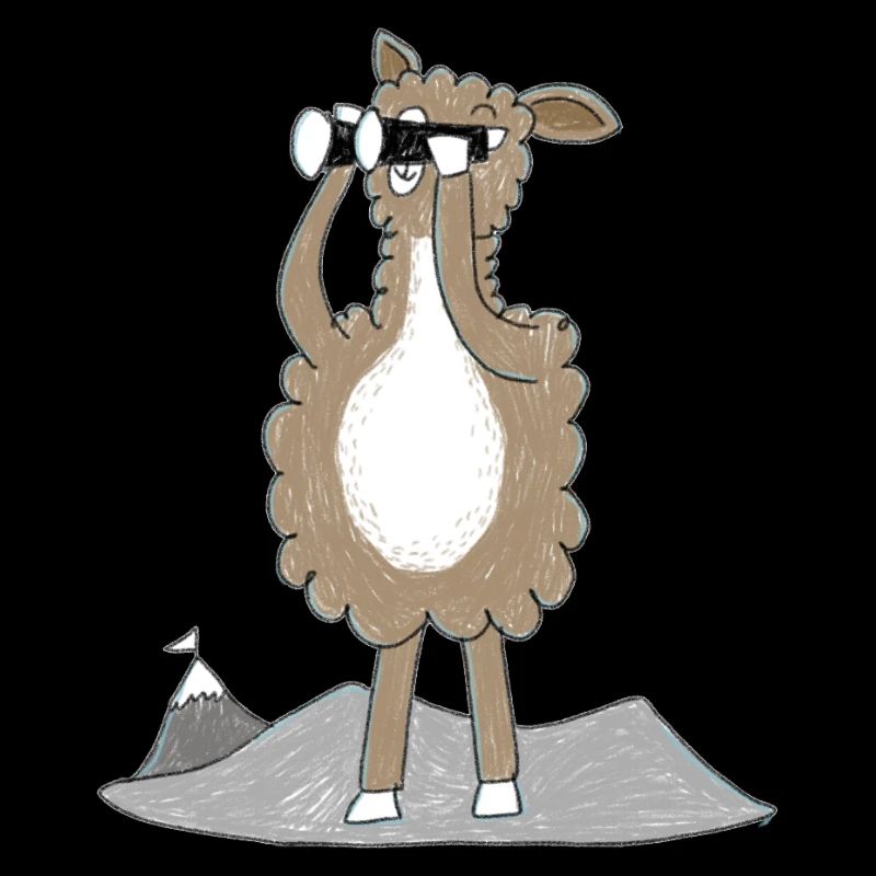 Llama with binoculars