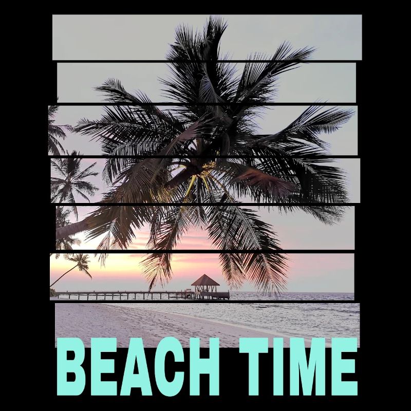 Beach Time with Vintage Beach and Sunset
