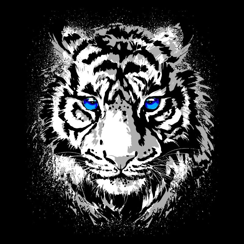 Tiger Head - White Tiger - Cat Wildcat