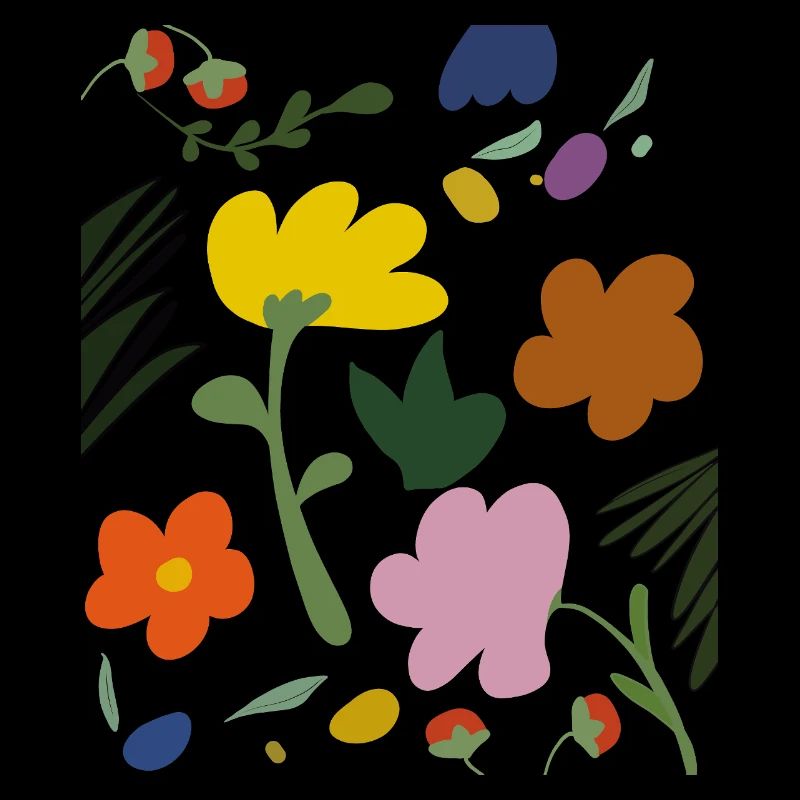 Abstrakte Blumen in der Frühlingspalette