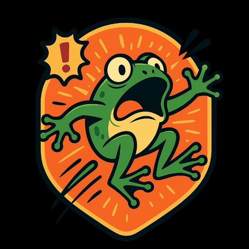 Badge Panic Frog