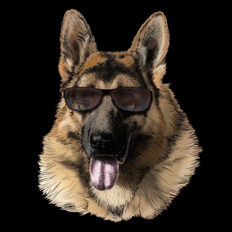 Cool Deutscher Schäferhund mit Sonnenbrille