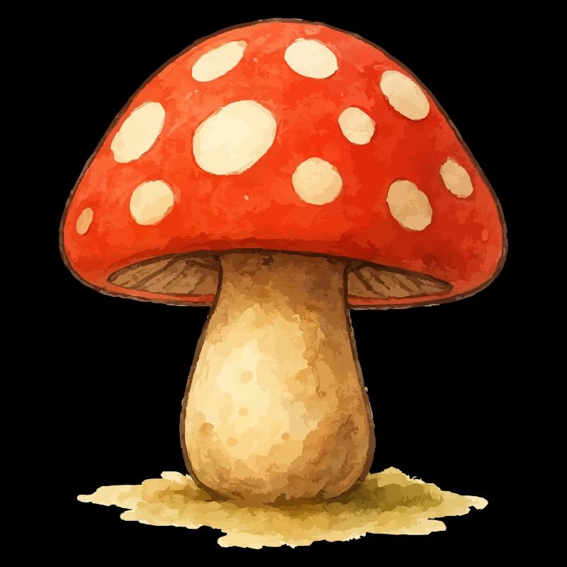 Mushroom Comic Water Colors