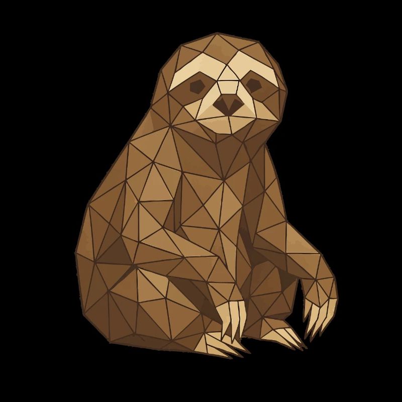 Geometric Sloth Low-Poly