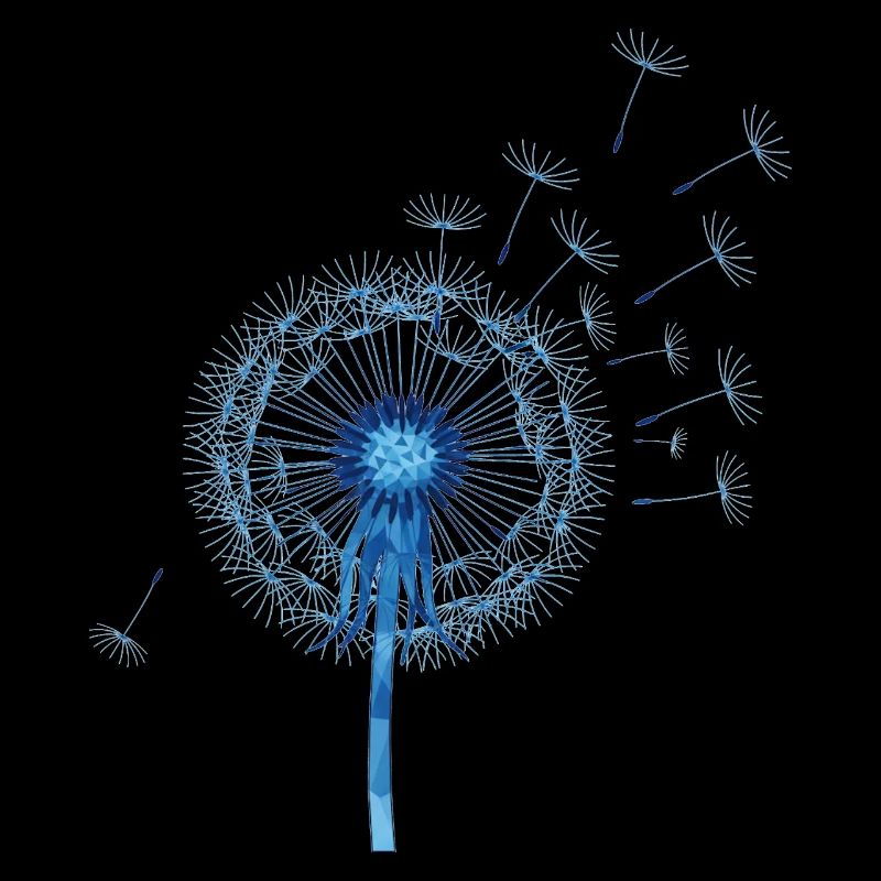 Blue Dandelion Origami Pattern