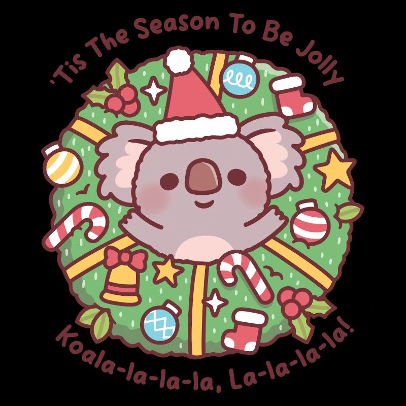 Couronne de Noël de Koala mignon, c’est la saison pour être joyeuse