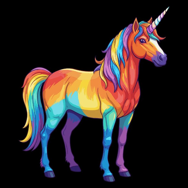 Aquarelle colorée en forme de licorne arc-en-ciel