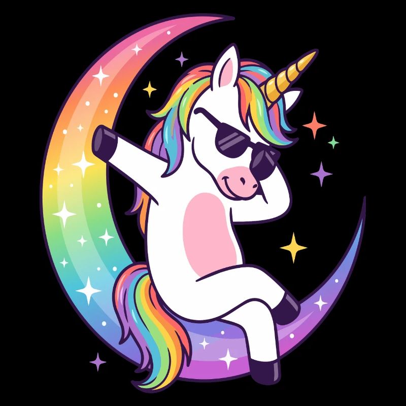 Rainbow Unicorn Moon Groove