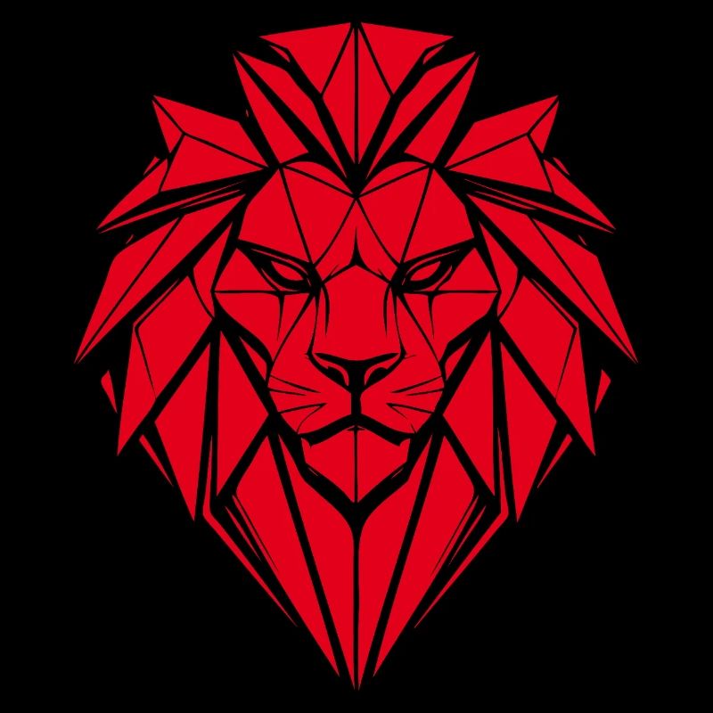 Geometric Red Lion