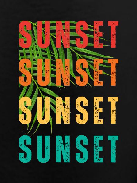 Tropical Sunset Gradient Text