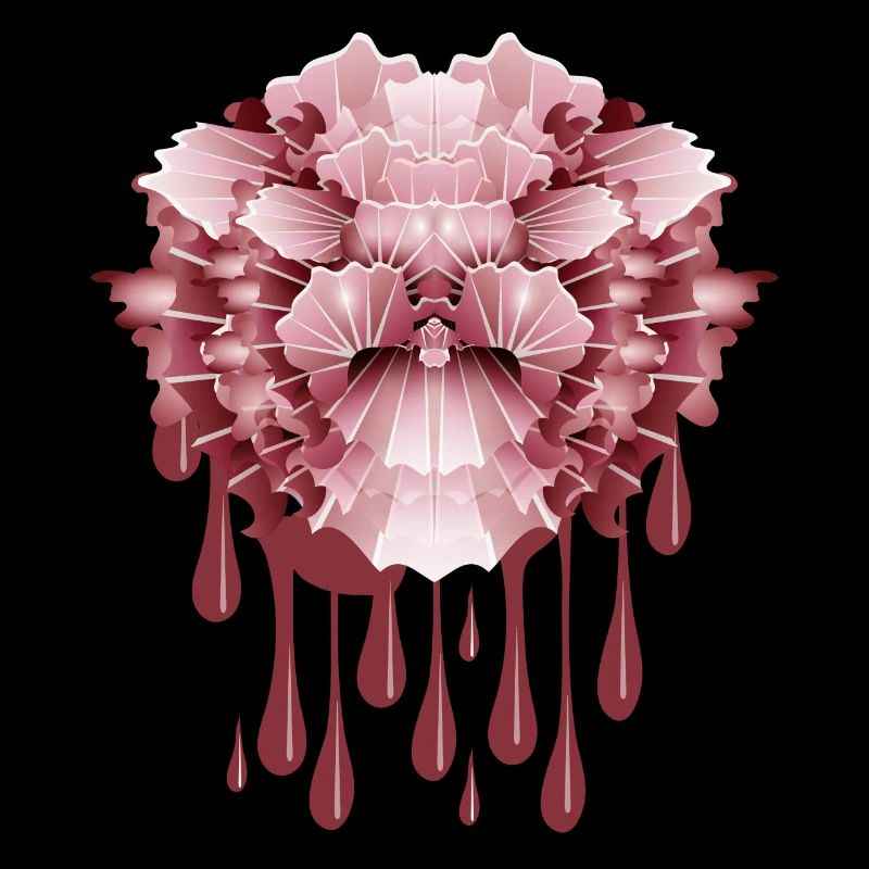 abstract pink carnation with dripping effect