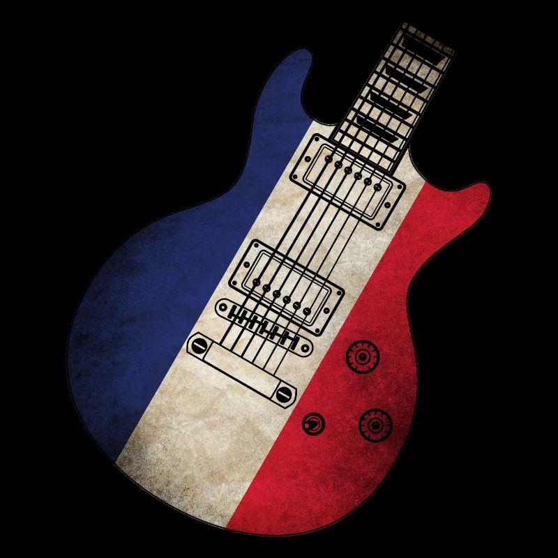 France Flag Guitar