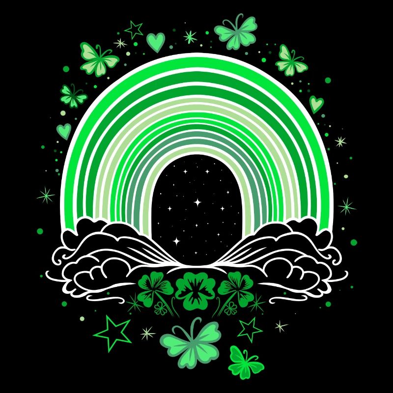 Arc-en-ciel de la Saint-Patrick avec des papillons